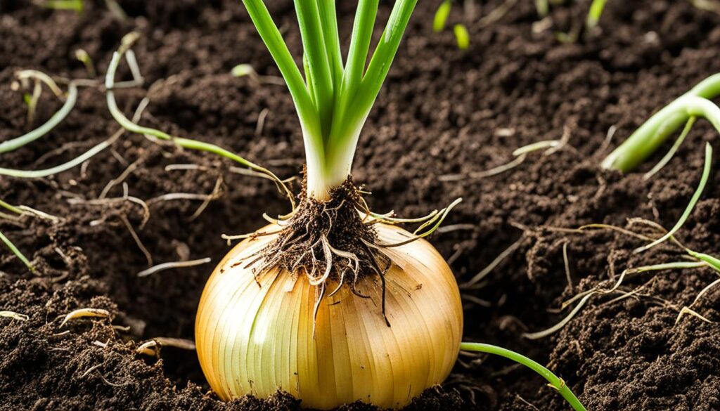 Regrowing onions from roots