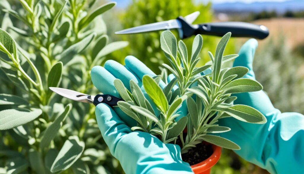 Sage Plant Pruning and Harvesting