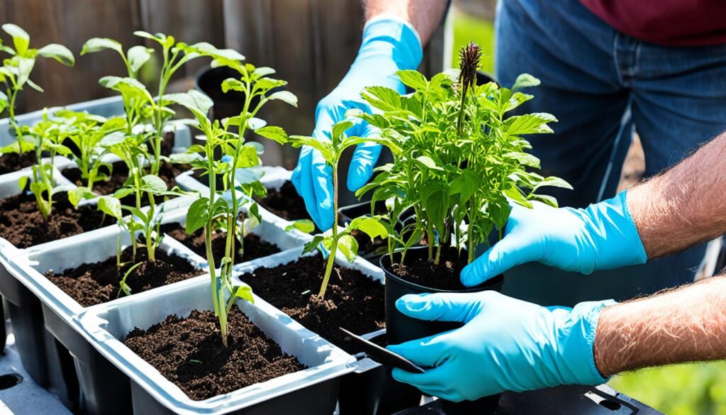 Transplanting Dahlia Seedlings