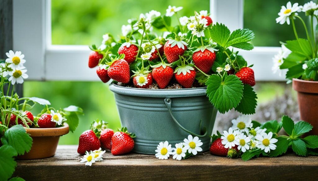 container strawberry growing