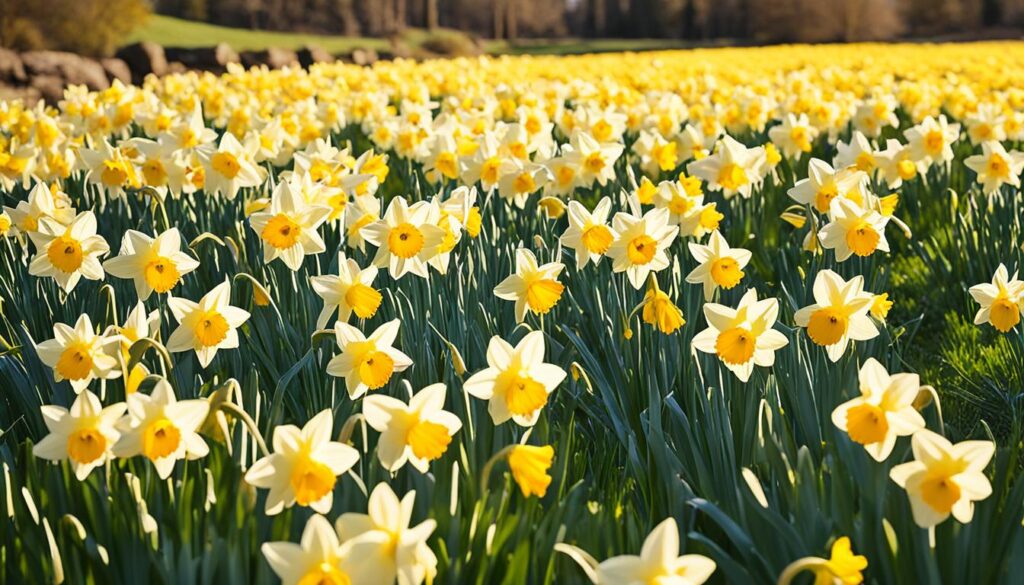 daffodils in sunlight