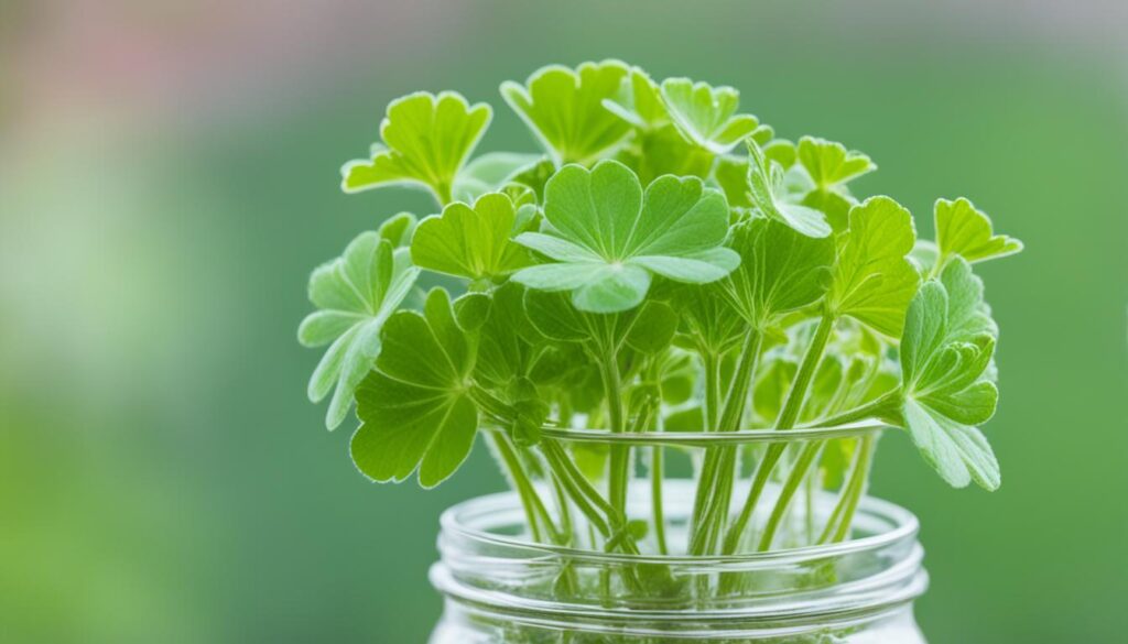 geranium cuttings in water