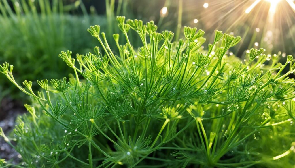 growing dill in home garden