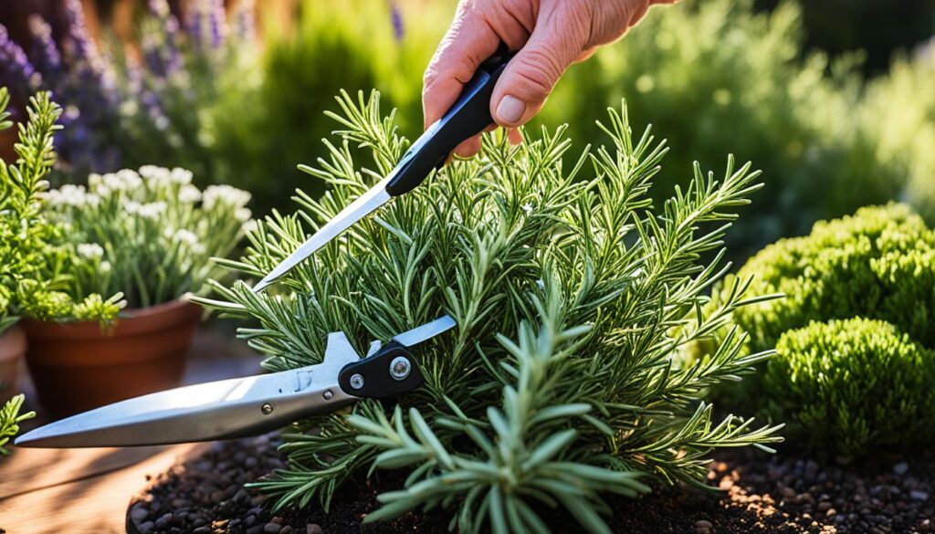 harvesting rosemary