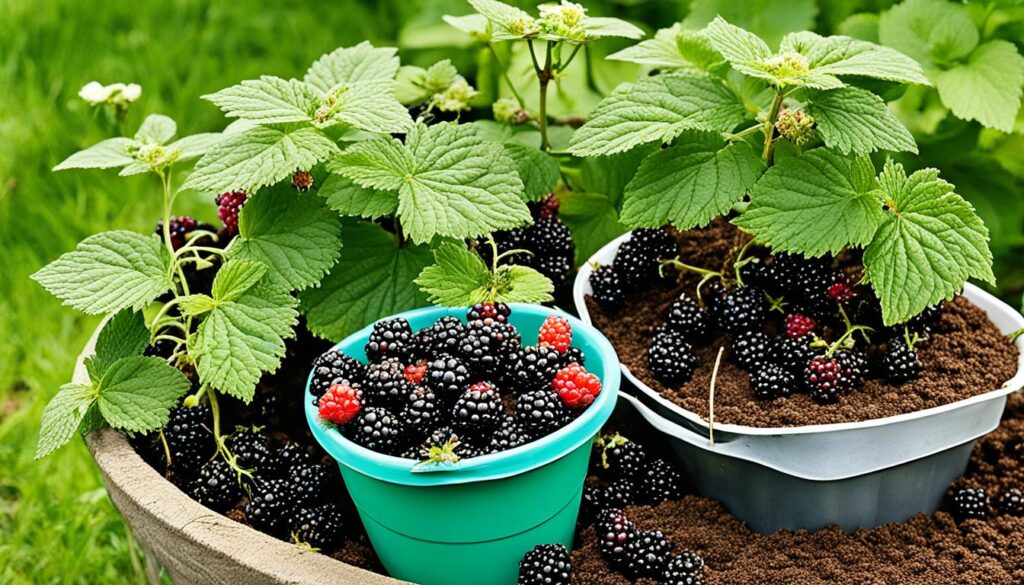 potted blackberry maintenance