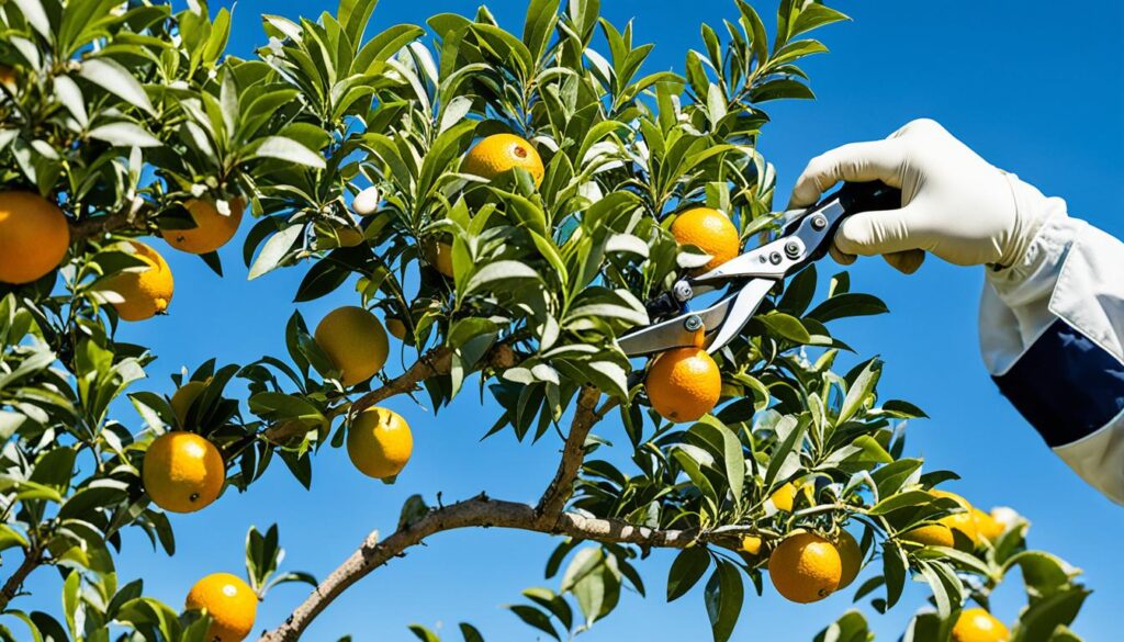 pruning citrus fruit trees