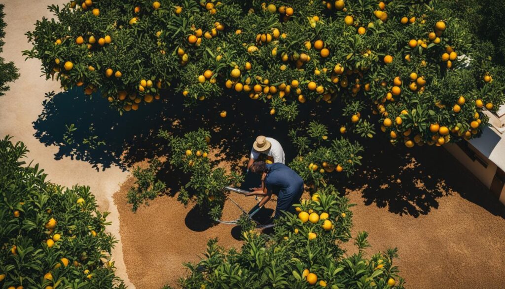 pruning citrus plants