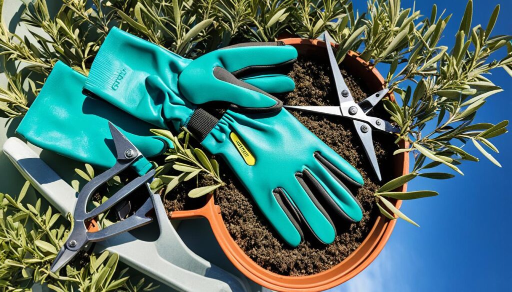 pruning olive trees in containers