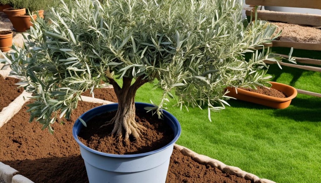 repotting olive trees