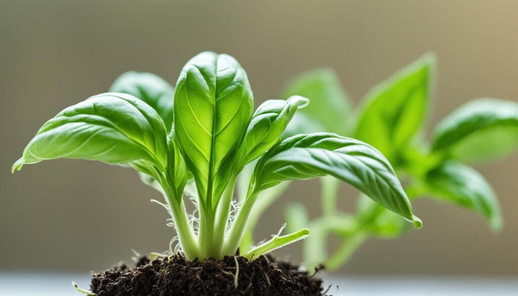 root basil cuttings