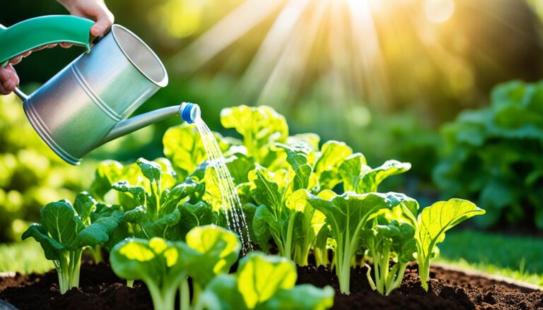 watering vegetables